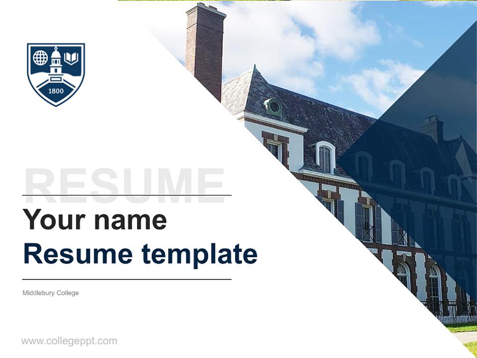 Middlebury College Resume PPT Template4:3 ratio PPT effect preview image5