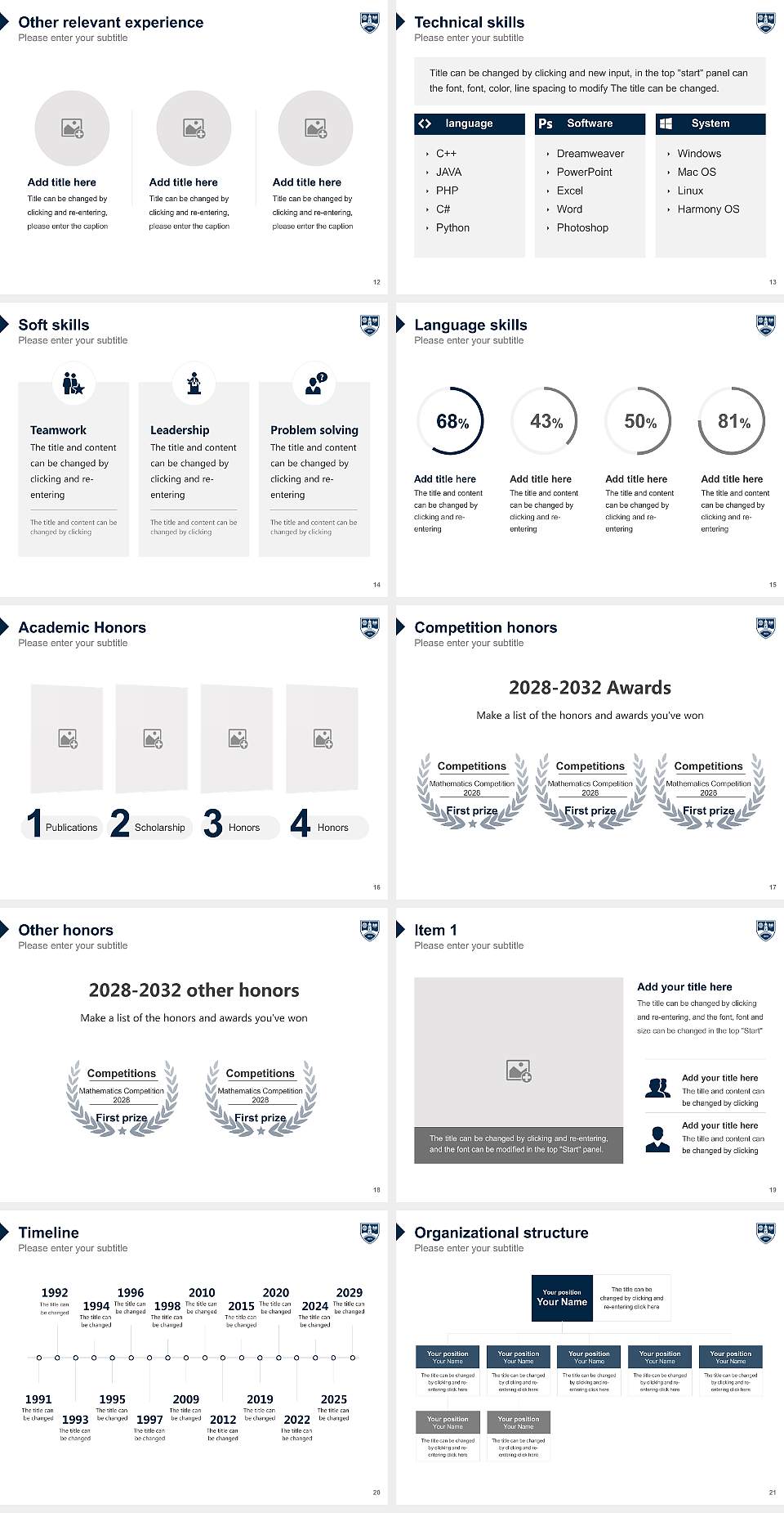 Middlebury College Resume PPT Template4:3 ratio PPT effect preview image3