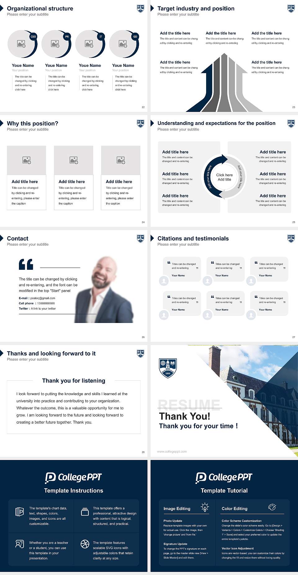Middlebury College Resume PPT Template4:3 ratio PPT effect preview image4