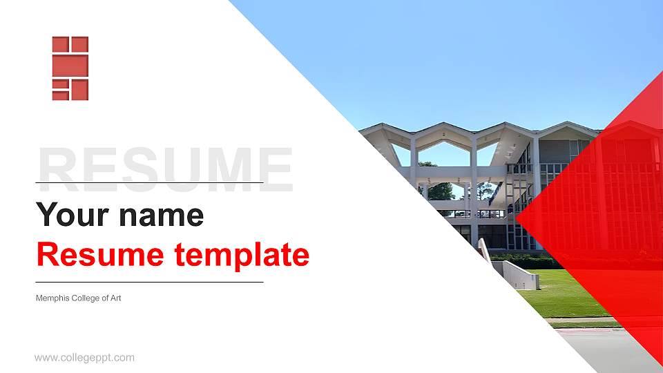 Memphis College of Art Resume PPT Template16:9 ratio PPT effect preview image