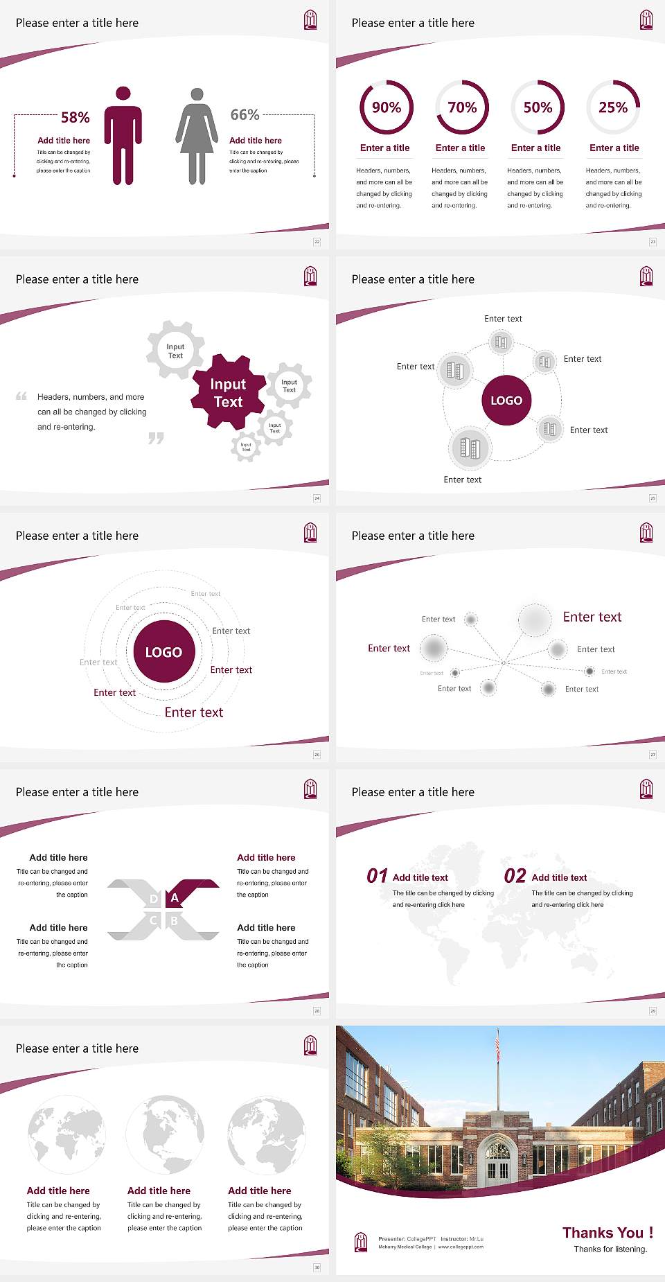 Meharry Medical College Course/Courseware Creation PPT Template4:3 ratio PPT effect preview image4