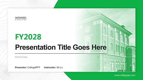 Mcdaniel College Academic Presentation/Research Findings Report PPT Template