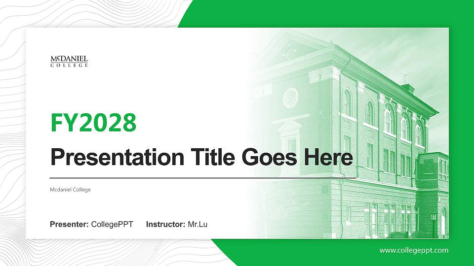 Mcdaniel College Academic Presentation/Research Findings Report PPT Template16:9 ratio PPT effect preview image