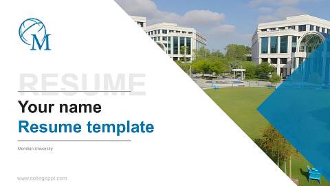 Meridian University Resume PPT Template
