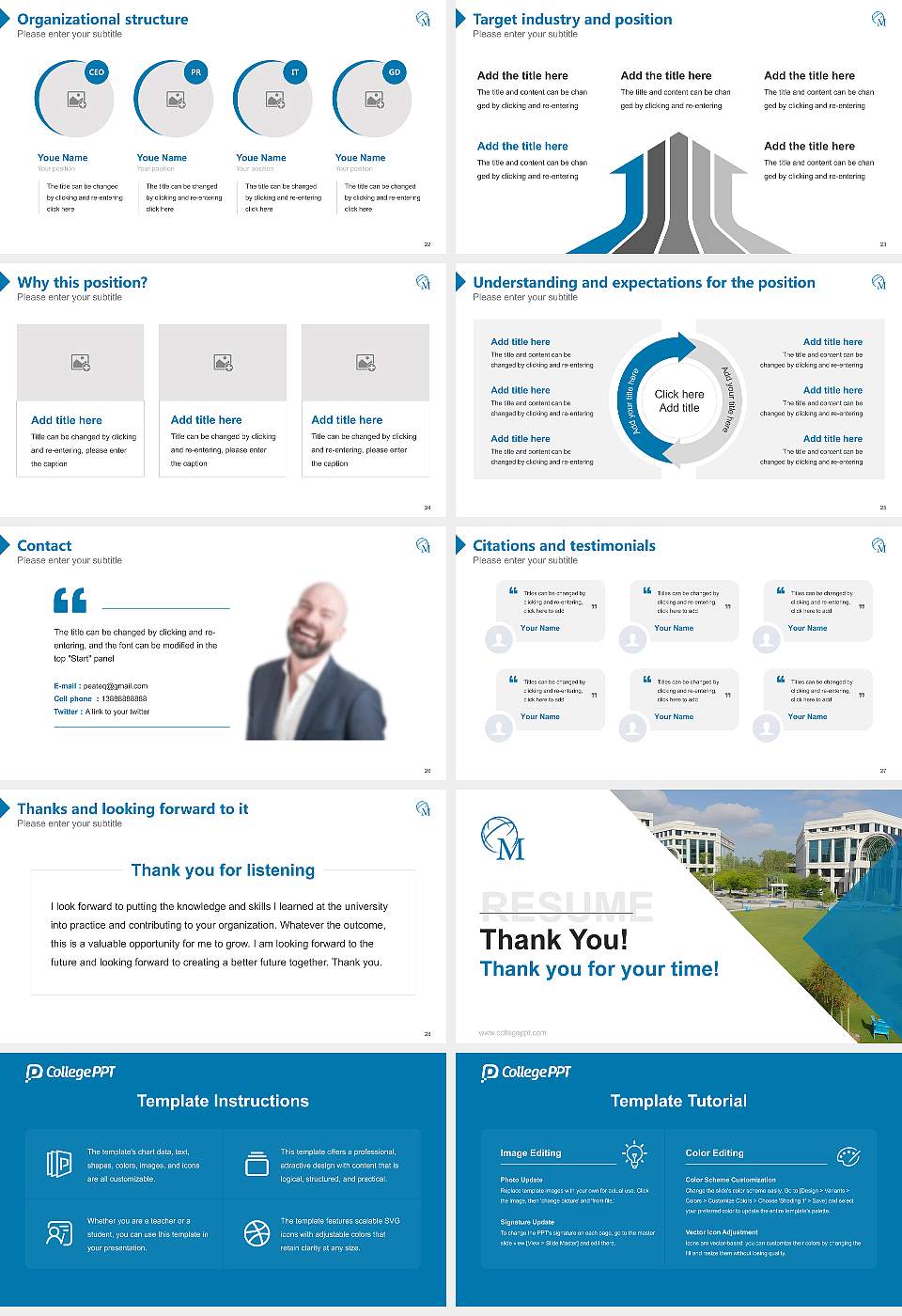 Meridian University Resume PPT Template16:9 ratio PPT effect preview image4