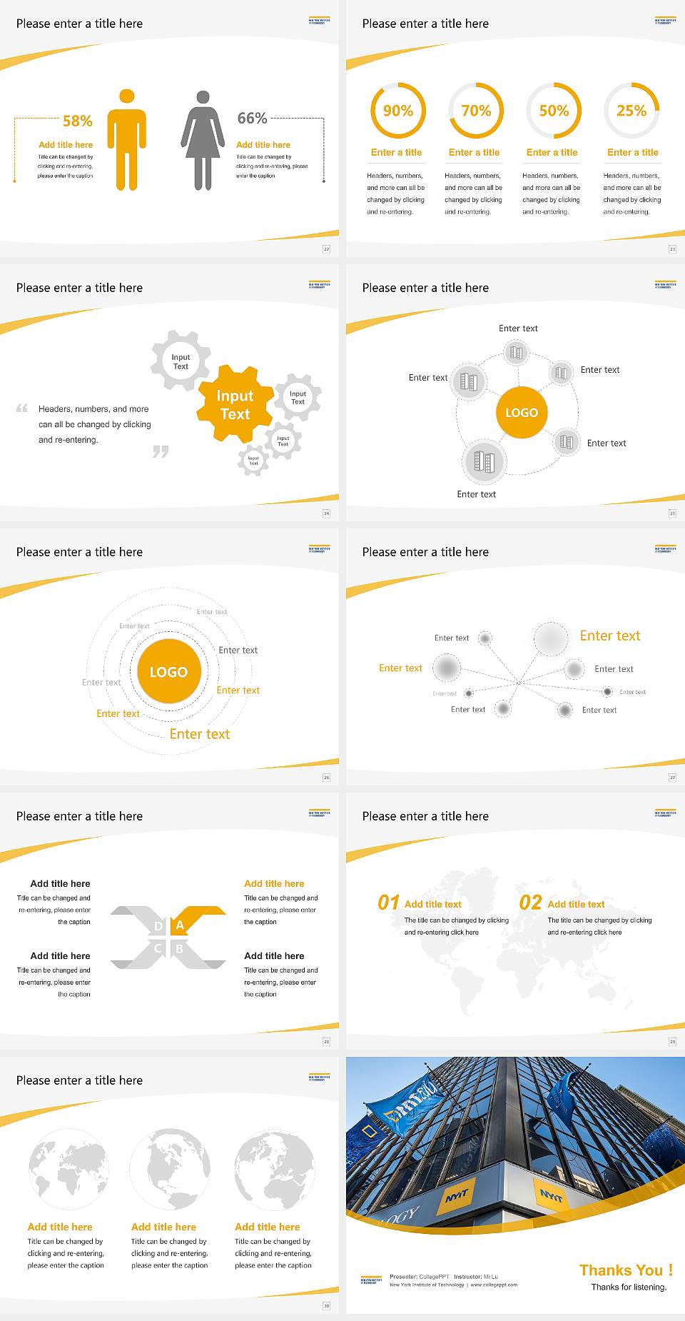 New York Institute of Technology Course/Courseware Creation PPT Template4:3 ratio PPT effect preview image4