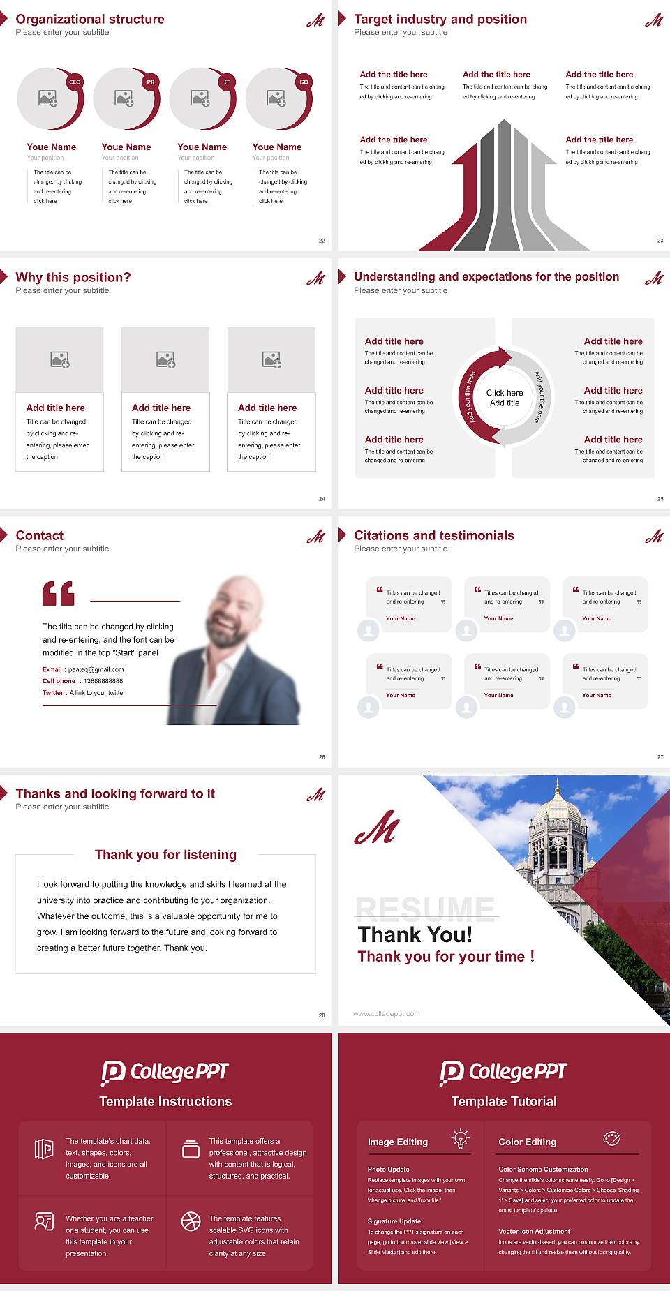 Muhlenberg College Resume PPT Template4:3 ratio PPT effect preview image4