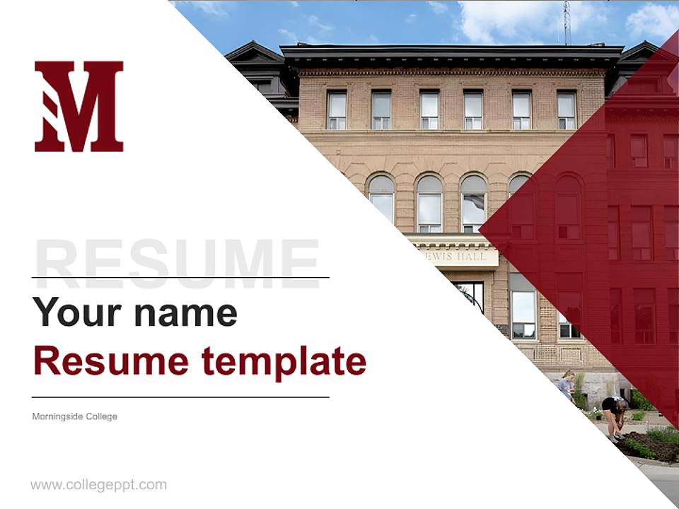Morningside College Resume PPT Template4:3 ratio PPT effect preview image5