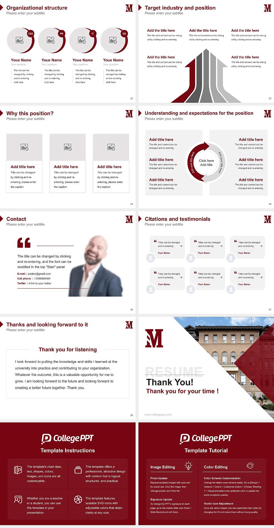 Morningside College Resume PPT Template4:3 ratio PPT effect preview image4