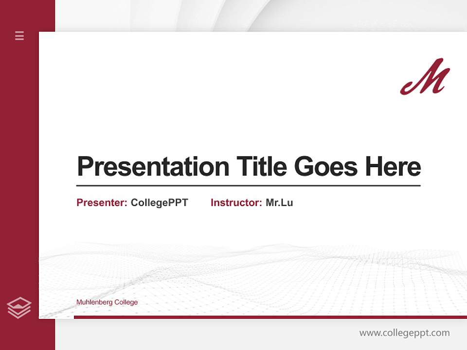 Muhlenberg College Thesis Proposal/Graduation Defense PPT Template4:3 ratio PPT effect preview image5