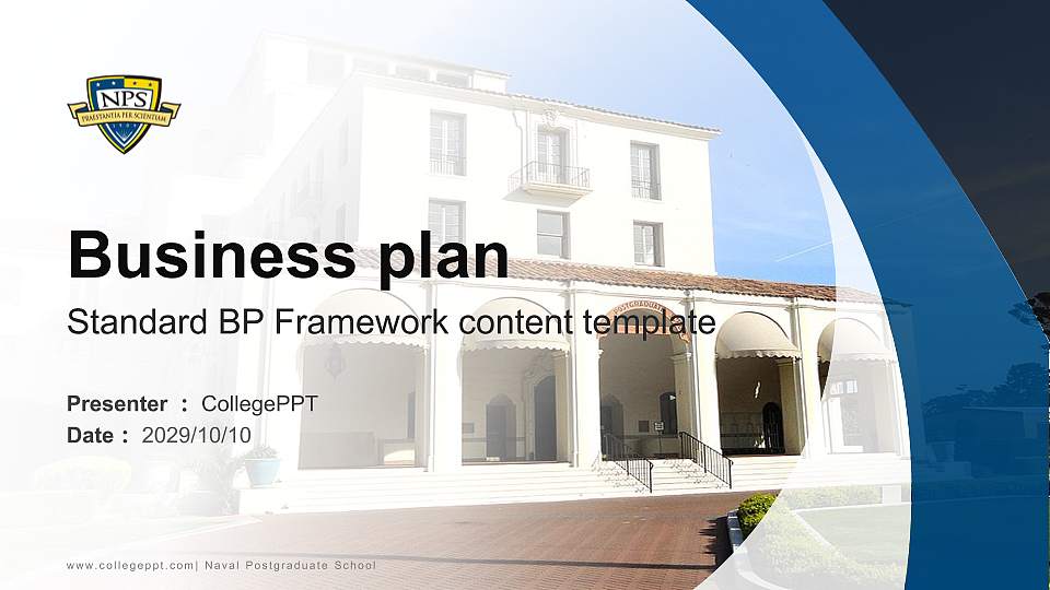 Naval Postgraduate School Competition/Entrepreneurship Contest PPT Template16:9 ratio PPT effect preview image