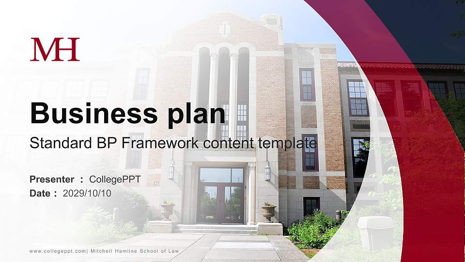 Mitchell Hamline School of Law Competition/Entrepreneurship Contest PPT Template16:9 ratio PPT effect preview image