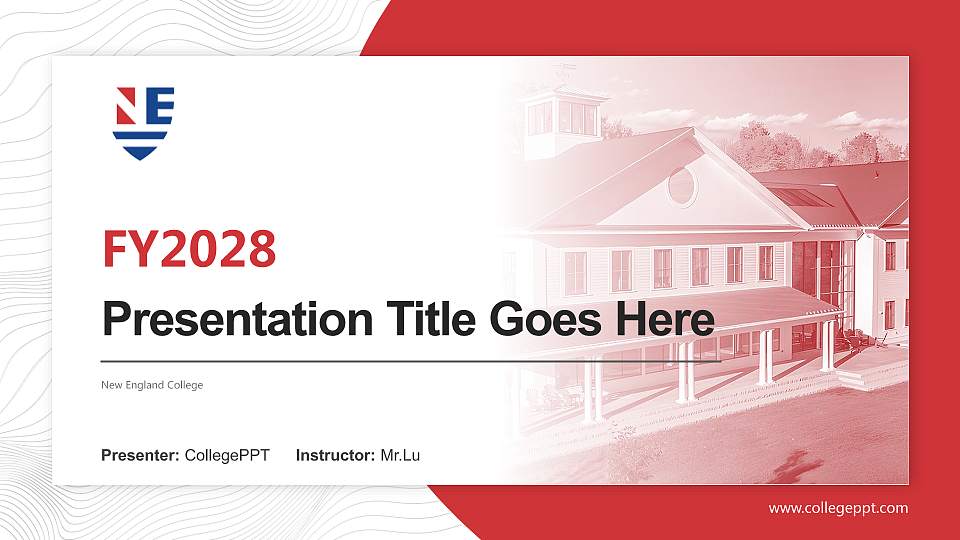 New England College Academic Presentation/Research Findings Report PPT Template16:9 ratio PPT effect preview image