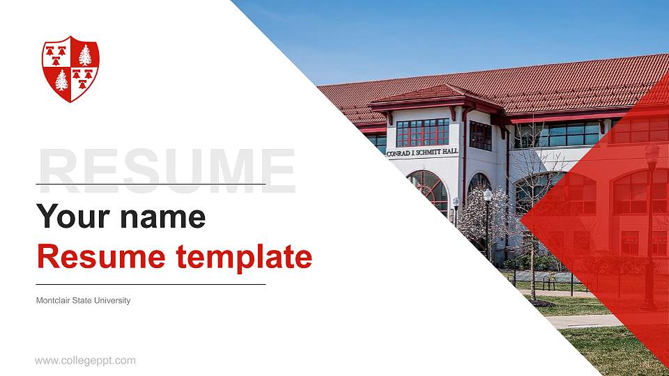 Montclair State University Resume PPT Template16:9 ratio PPT effect preview image