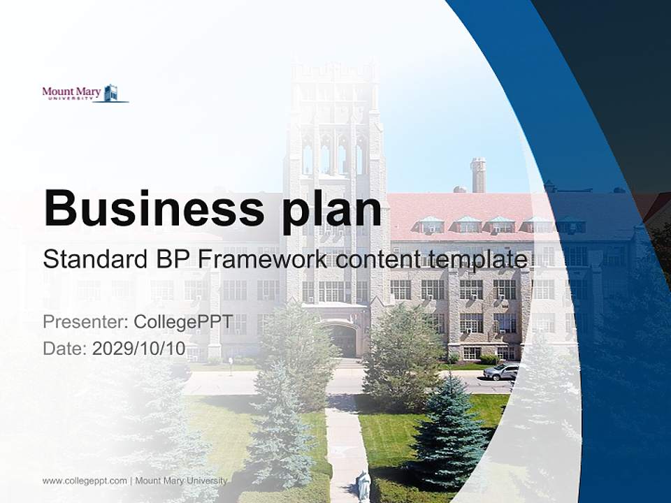 Mount Mary University Competition/Entrepreneurship Contest PPT Template4:3 ratio PPT effect preview image9