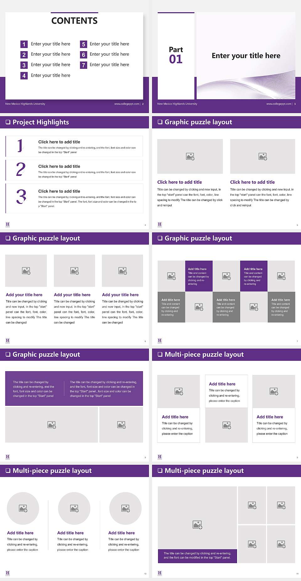 New Mexico Highlands University General Purpose PPT Template4:3 ratio PPT effect preview image2