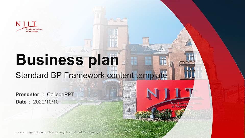 New Jersey Institute of Technology Competition/Entrepreneurship Contest PPT Template16:9 ratio PPT effect preview image