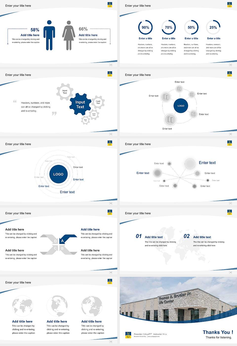Neumann University Course/Courseware Creation PPT Template16:9 ratio PPT effect preview image4