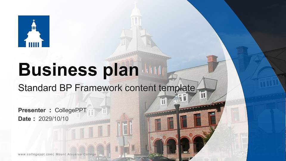 Mount Aloysius College Competition/Entrepreneurship Contest PPT Template16:9 ratio PPT effect preview image