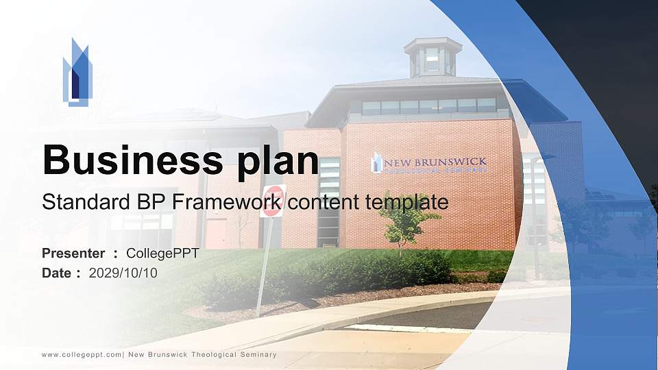 New Brunswick Theological Seminary Competition/Entrepreneurship Contest PPT Template16:9 ratio PPT effect preview image