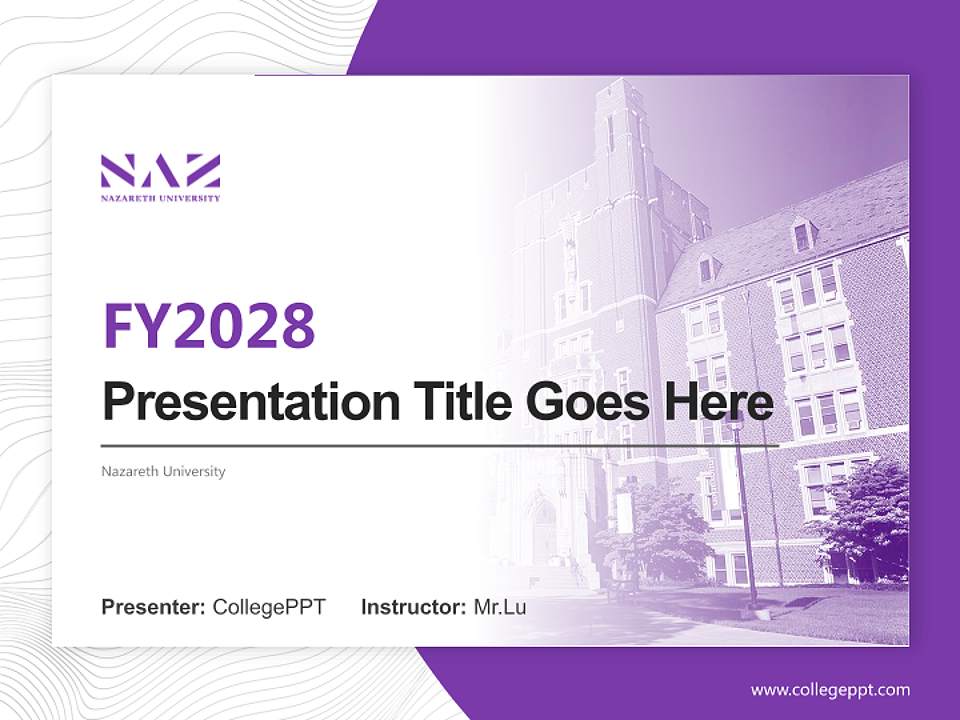 Nazareth University Academic Presentation/Research Findings Report PPT Template4:3 ratio PPT effect preview image5