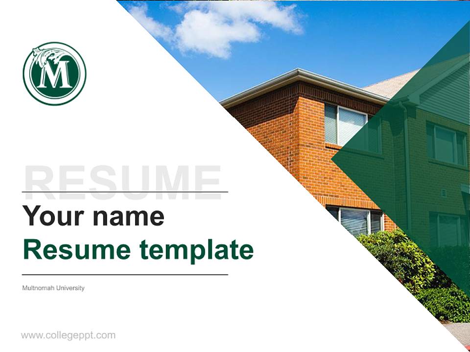 Multnomah University Resume PPT Template4:3 ratio PPT effect preview image5
