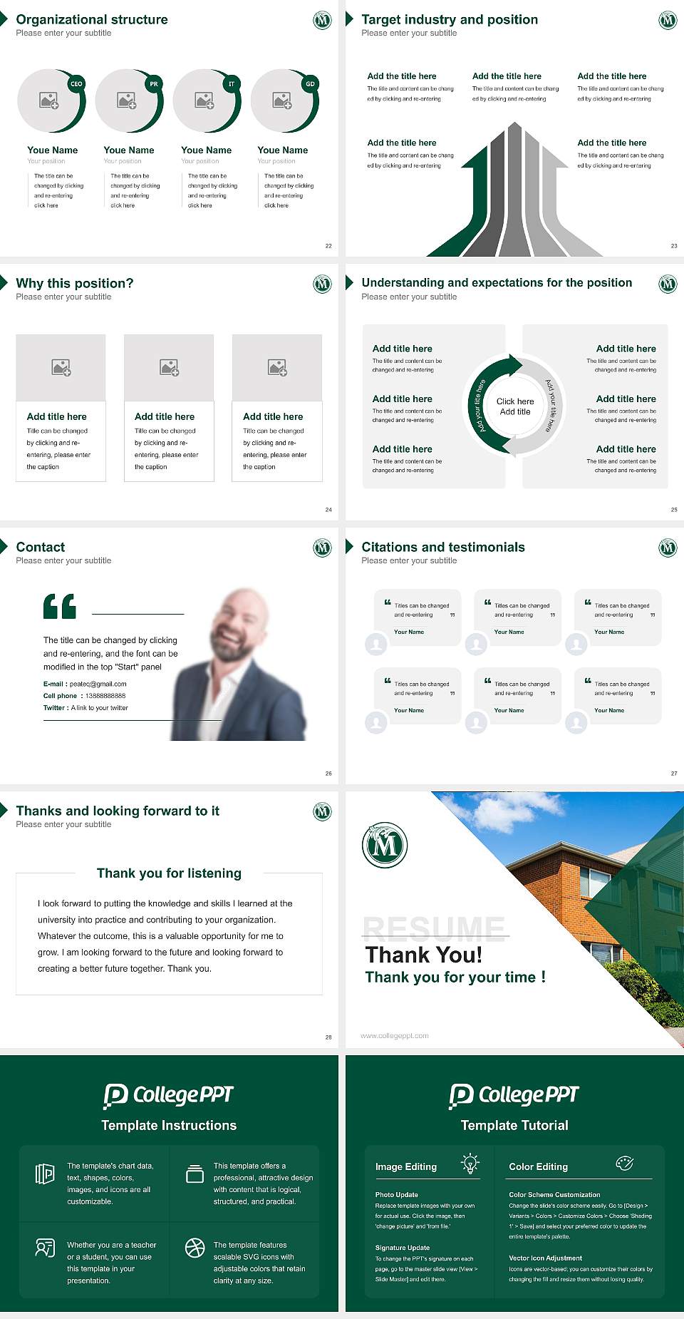 Multnomah University Resume PPT Template4:3 ratio PPT effect preview image4