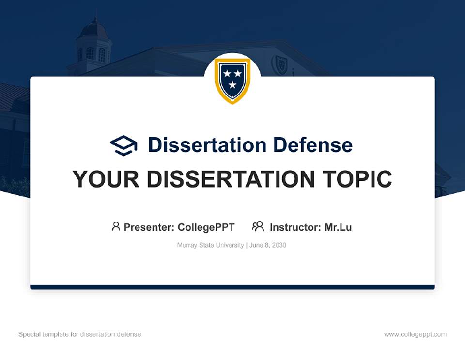 Murray State University Graduation Thesis Defense PPT Template4:3 ratio PPT effect preview image7