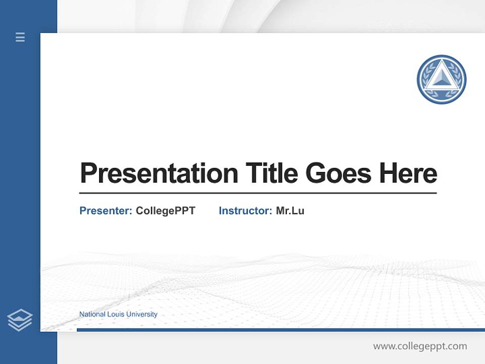 National Louis University Thesis Proposal/Graduation Defense PPT Template4:3 ratio PPT effect preview image5