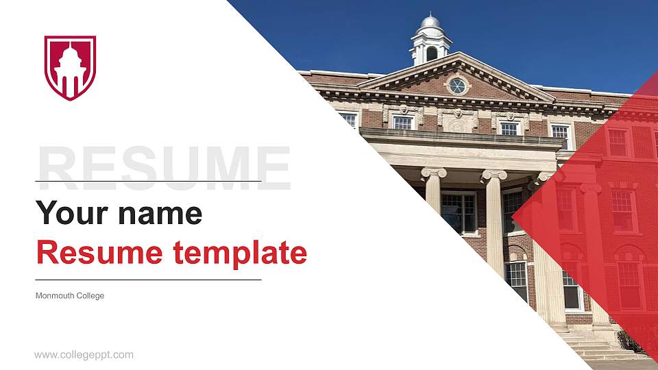 Monmouth College Resume PPT Template16:9 ratio PPT effect preview image