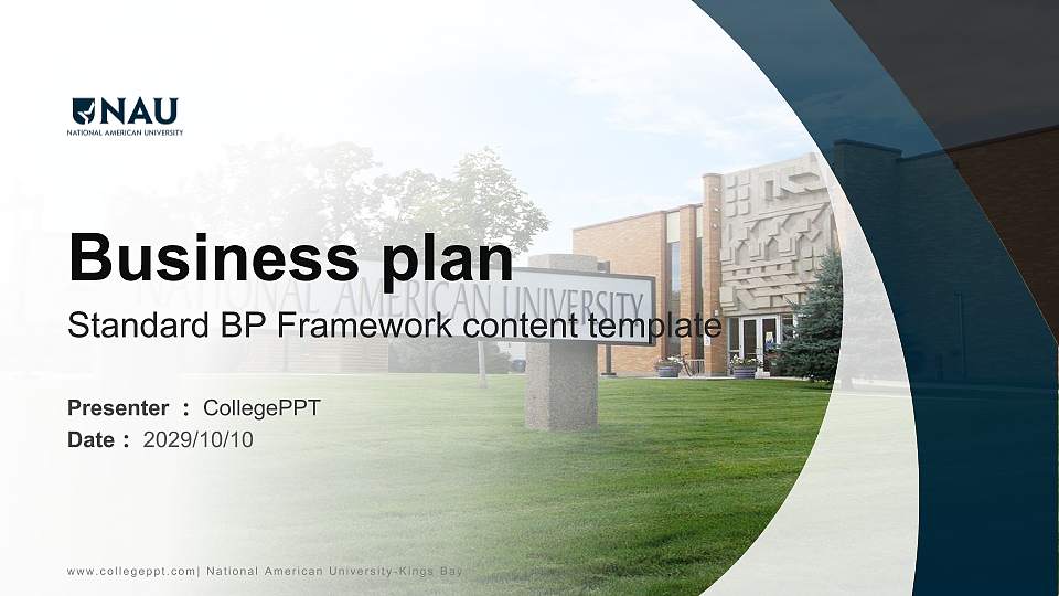 National American University-Kings Bay Competition/Entrepreneurship Contest PPT Template16:9 ratio PPT effect preview image