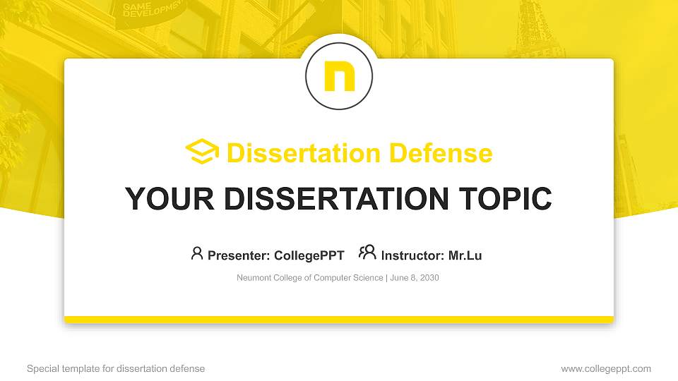 Neumont College of Computer Science Graduation Thesis Defense PPT Template16:9 ratio PPT effect preview image1
