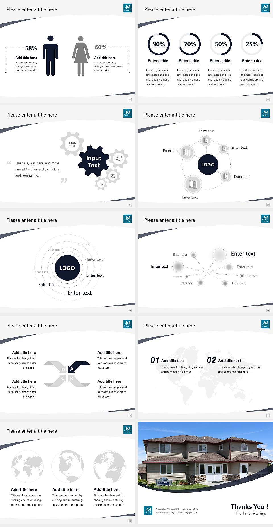Montana Bible College Course/Courseware Creation PPT Template4:3 ratio PPT effect preview image4