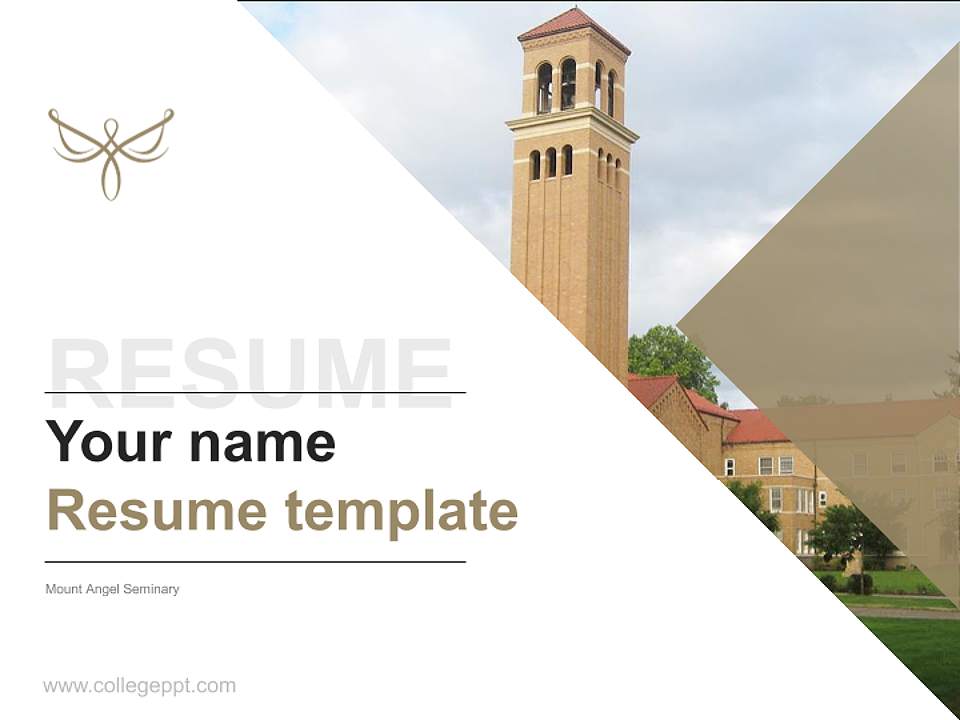 Mount Angel Seminary Resume PPT Template4:3 ratio PPT effect preview image5