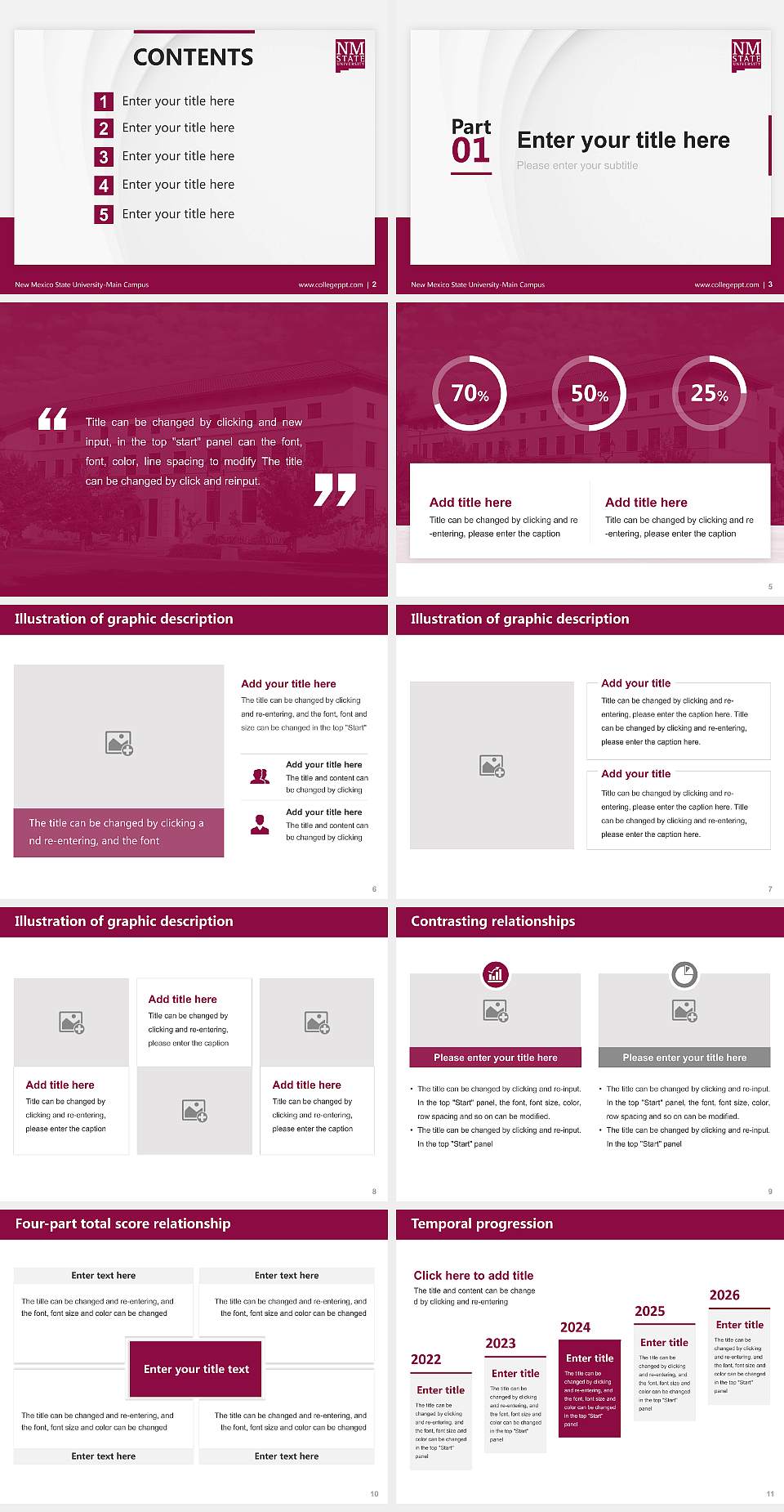 New Mexico State University-Main Campus Thesis Proposal/Graduation Defense PPT Template4:3 ratio PPT effect preview image2