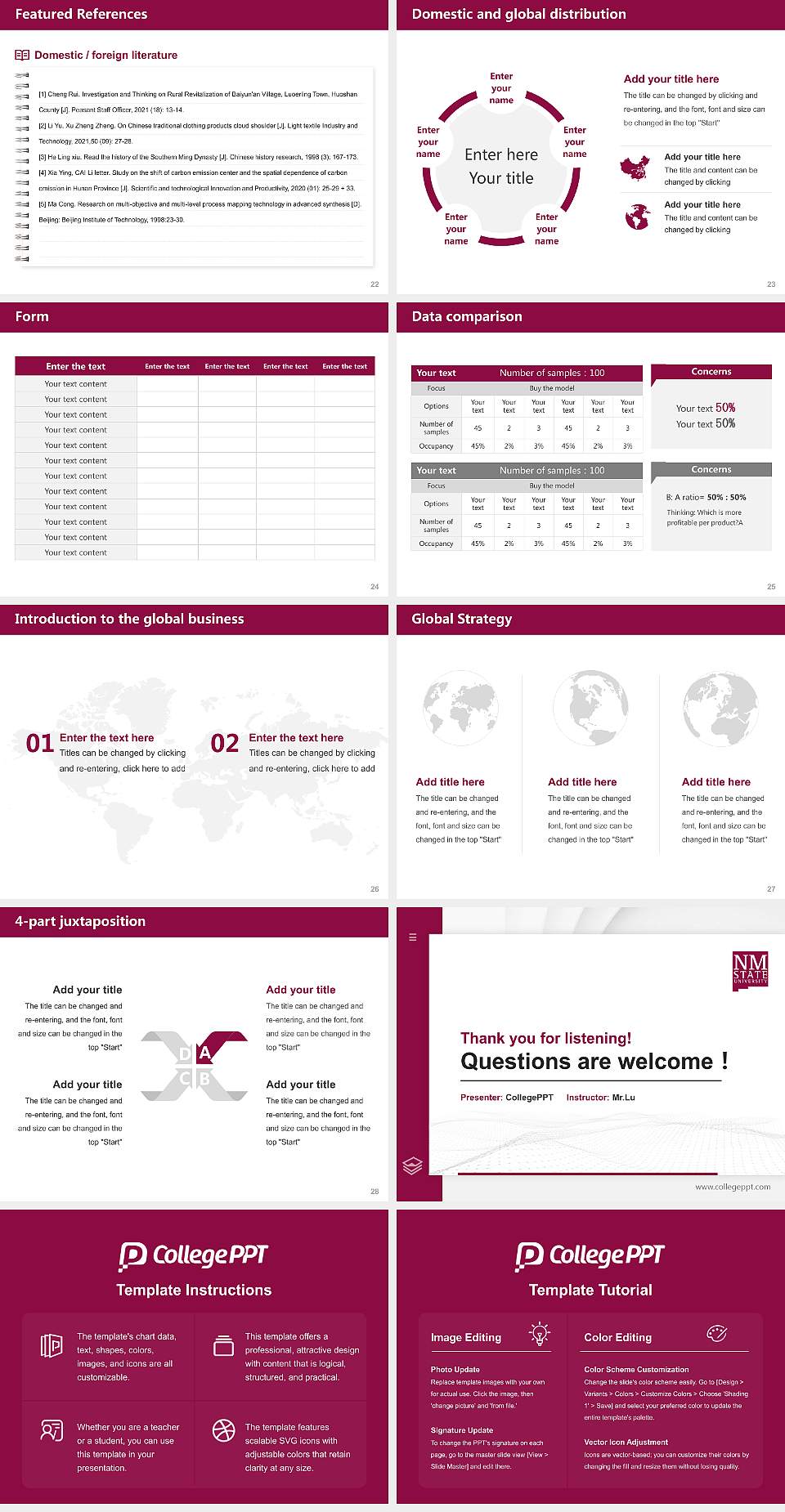 New Mexico State University-Main Campus Thesis Proposal/Graduation Defense PPT Template4:3 ratio PPT effect preview image4