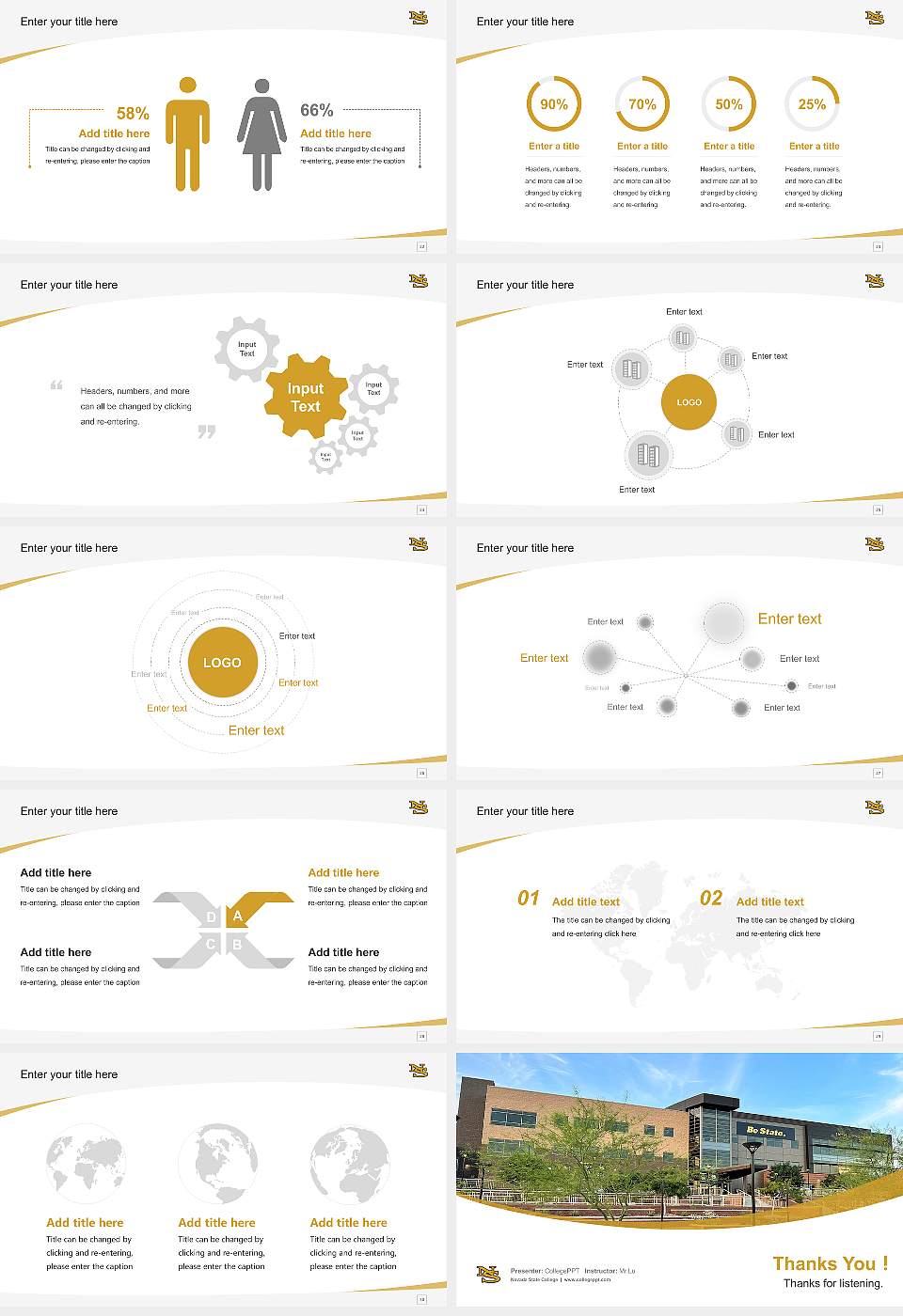 Nevada State College Course/Courseware Creation PPT Template16:9 ratio PPT effect preview image4