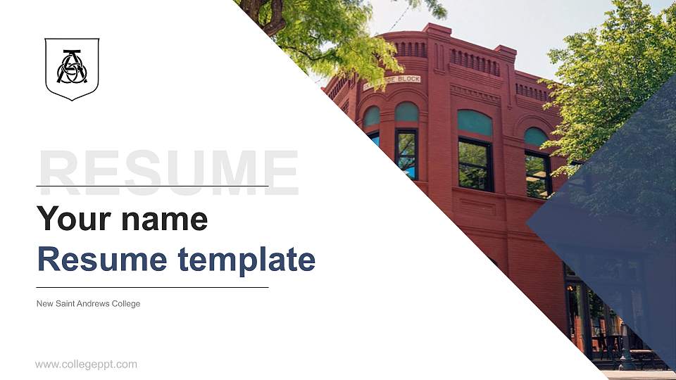 New Saint Andrews College Resume PPT Template16:9 ratio PPT effect preview image