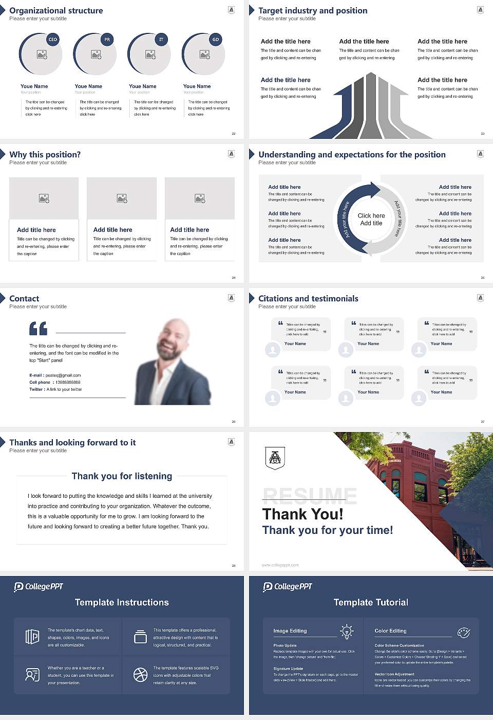 New Saint Andrews College Resume PPT Template16:9 ratio PPT effect preview image4