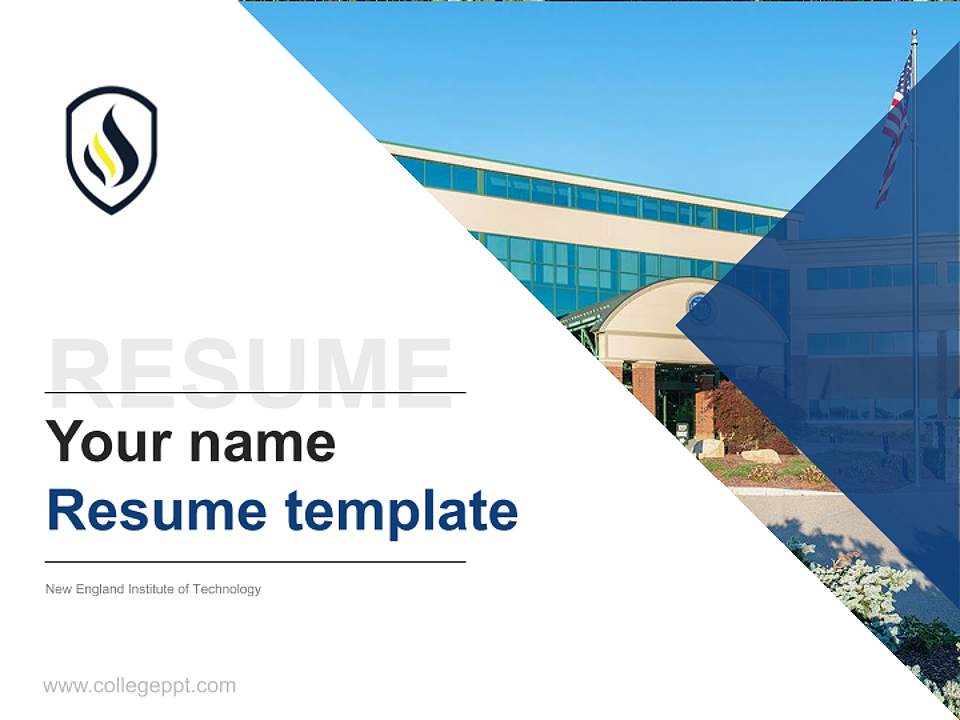 New England Institute of Technology Resume PPT Template4:3 ratio PPT effect preview image5