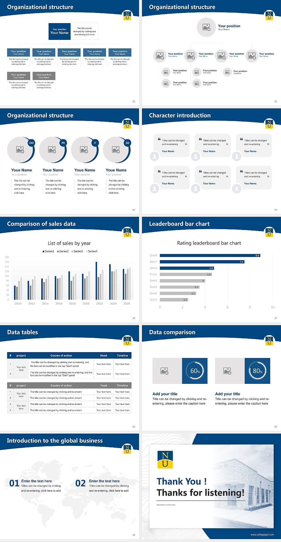 Neumann University Academic Presentation/Research Findings Report PPT Template4:3 ratio PPT effect preview image4