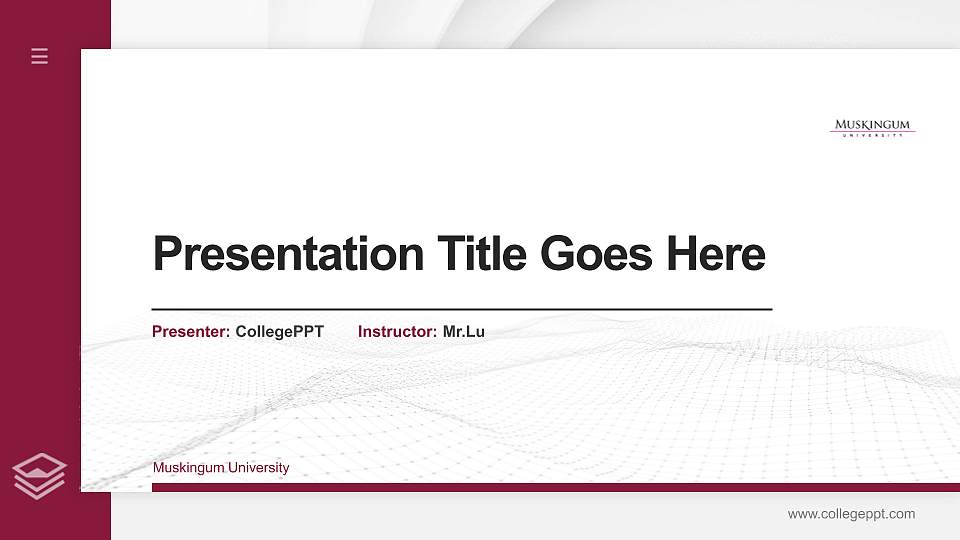 Muskingum University Thesis Proposal/Graduation Defense PPT Template16:9 ratio PPT effect preview image