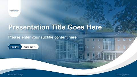 Mount Holyoke College Lecture Sharing and Networking Event PPT Template