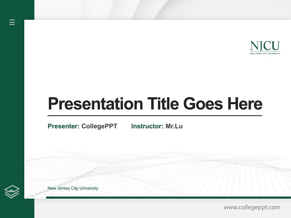 New Jersey City University Thesis Proposal/Graduation Defense PPT Template4:3 ratio PPT effect preview image5