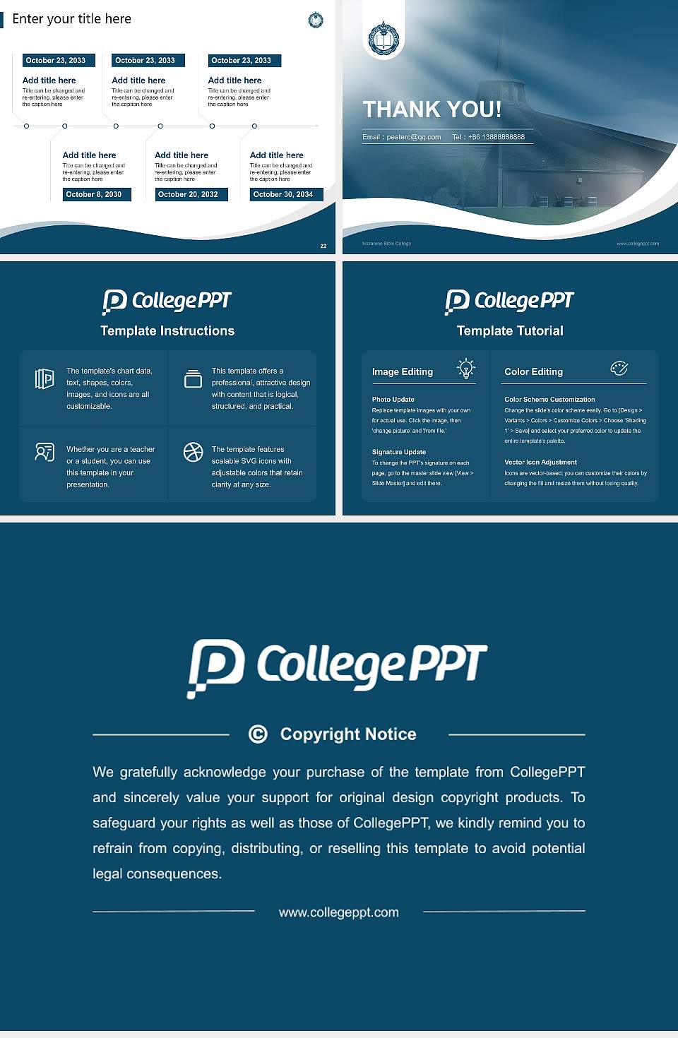 Nazarene Bible College Lecture Sharing and Networking Event PPT Template4:3 ratio PPT effect preview image4