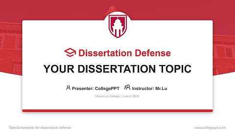Monmouth College Graduation Thesis Defense PPT Template