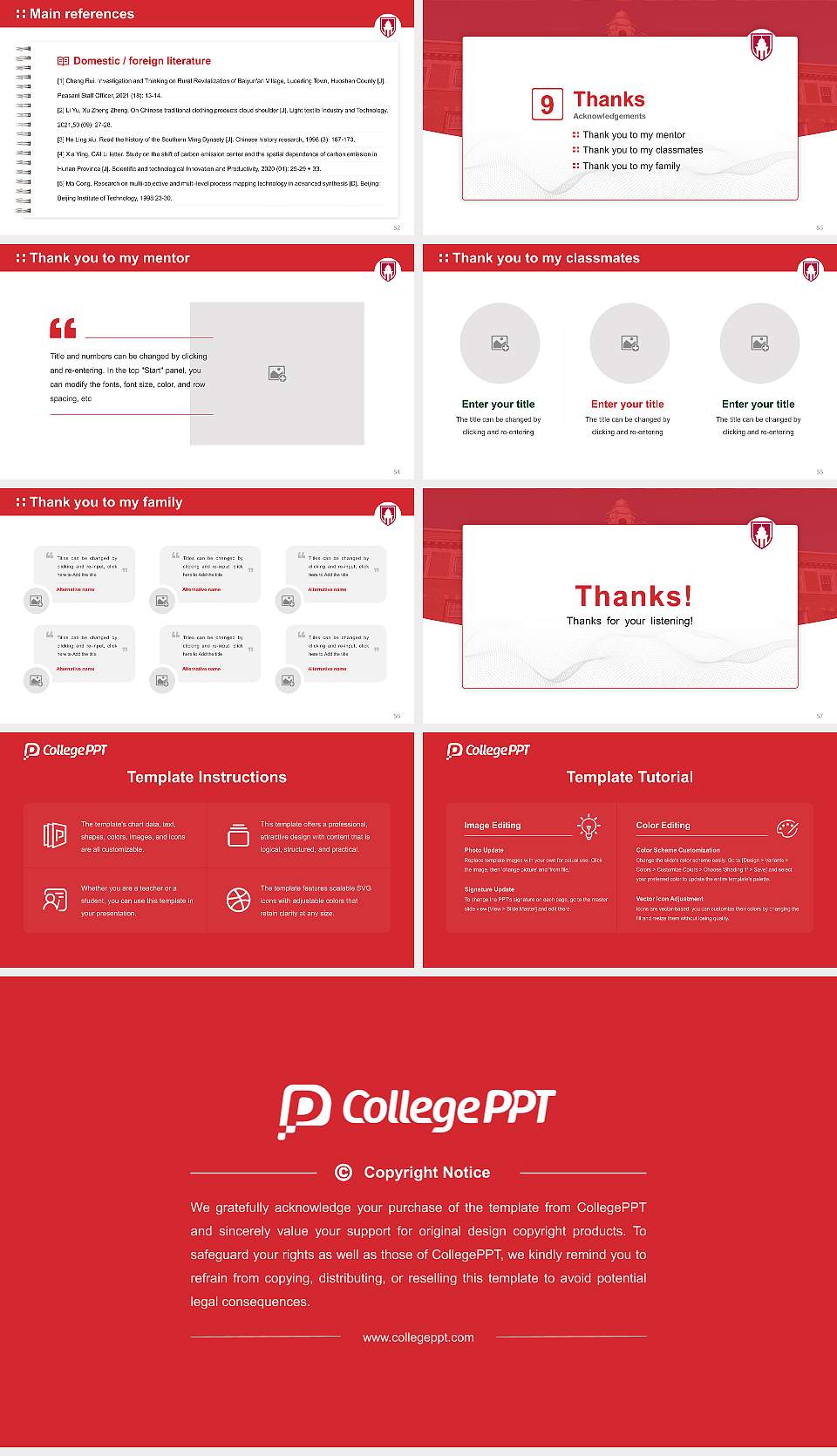 Monmouth College Graduation Thesis Defense PPT Template16:9 ratio PPT effect preview image7