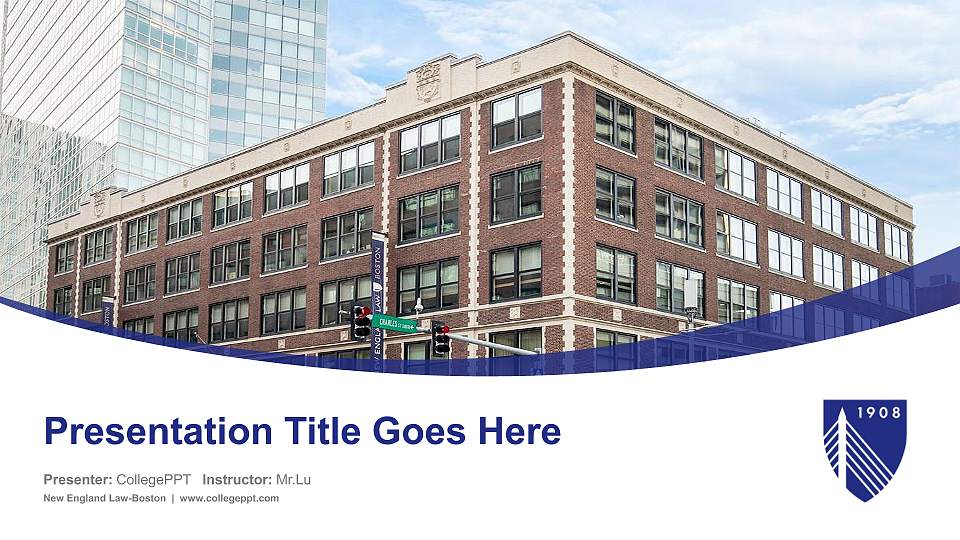 New England Law-Boston Course/Courseware Creation PPT Template16:9 ratio PPT effect preview image