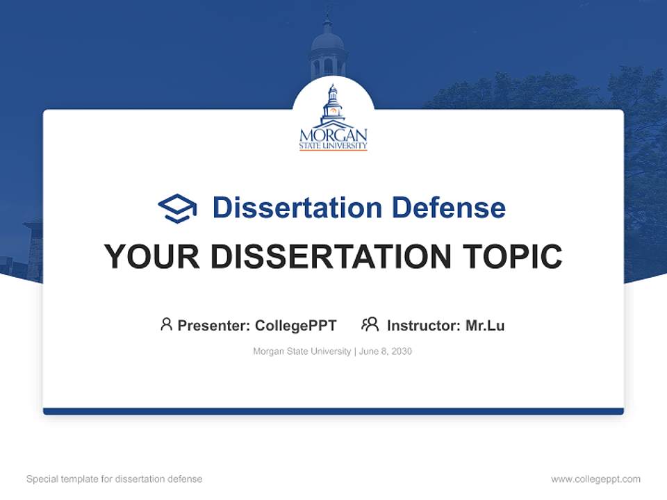Morgan State University Graduation Thesis Defense PPT Template4:3 ratio PPT effect preview image7