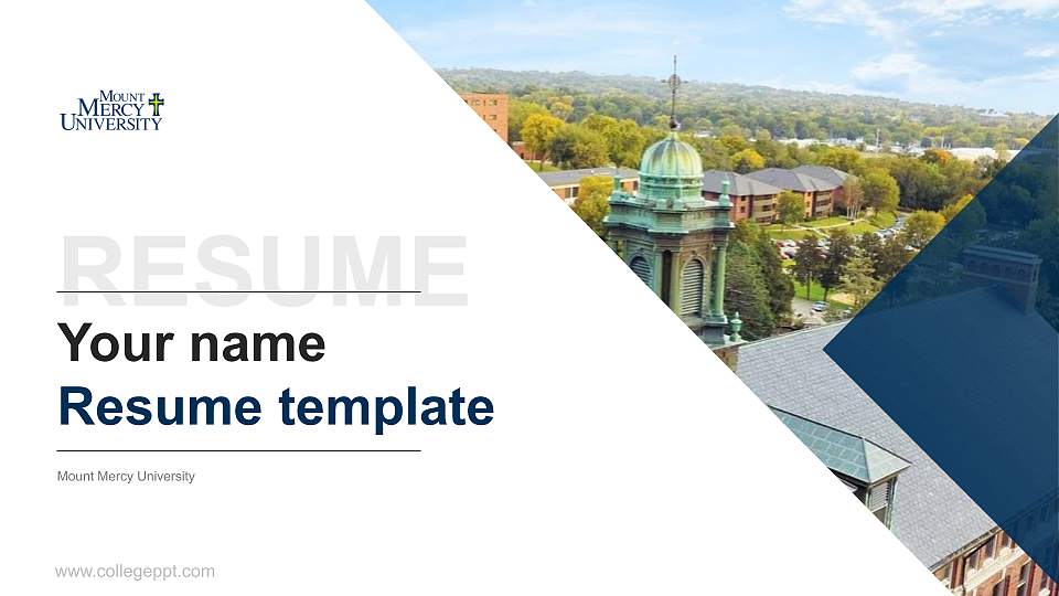Mount Mercy University Resume PPT Template16:9 ratio PPT effect preview image